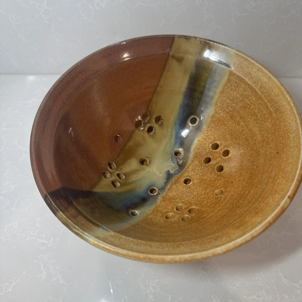Sunset Canyon Pottery Berry Bowl Colander • Handmade Ceramic
